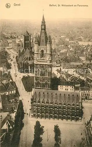 AK / Ansichtskarte Gent_Gand_Flandre Belfort St Niklaaskerk en Panorama Gent_Gand_Flandre