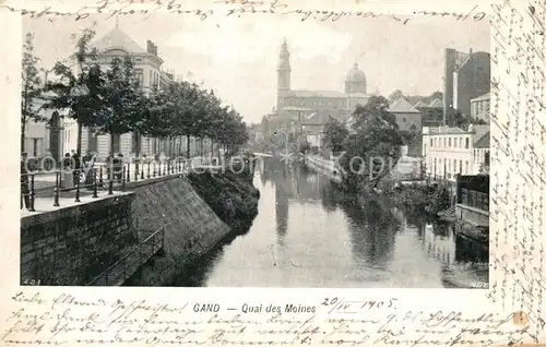 AK / Ansichtskarte Gand_Belgien Quai des Moines Gand Belgien