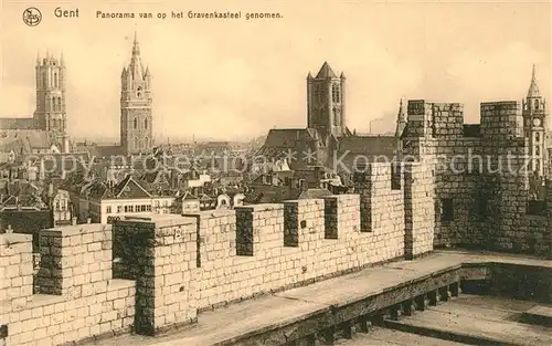 AK / Ansichtskarte Gent_Gand_Flandre Panorama van op het Gravenkasteel genomen Gent_Gand_Flandre