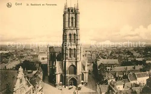 AK / Ansichtskarte Gent_Gand_Flandre St Baafskerk en panorama Gent_Gand_Flandre