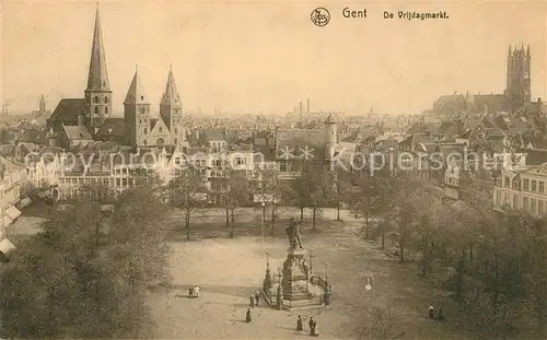 AK / Ansichtskarte Gent_Gand_Flandre Vrijdamarkt Monument Gent_Gand_Flandre