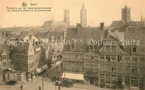 AK / Ansichtskarte Gent_Gand_Flandre Panorama van het Gravenkasteel genomen Gent_Gand_Flandre