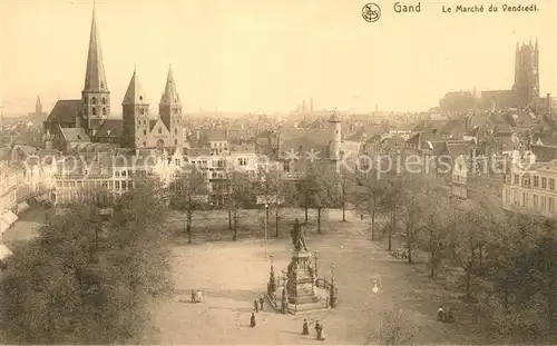 AK / Ansichtskarte Gand_Belgien Marche du Vendredi Monument Gand Belgien