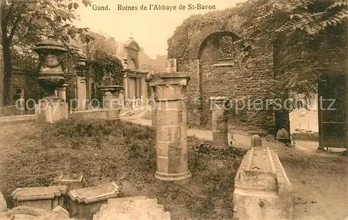 AK / Ansichtskarte Gand_Belgien Ruines de l Abbaye de Saint Bavon Gand Belgien