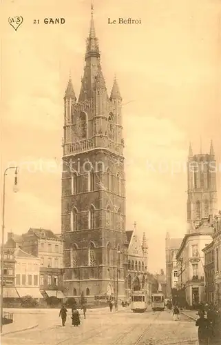 AK / Ansichtskarte Gand_Belgien Le Beffroi Glockenturm Gand Belgien