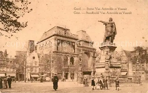 AK / Ansichtskarte Gand_Belgien Statue Van Artevelde et Vooruit Monument Gand Belgien