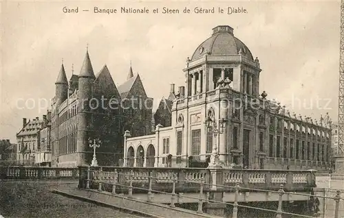 AK / Ansichtskarte Gand_Belgien Banque Nationale et Steen de Gerard le Diable Gand Belgien