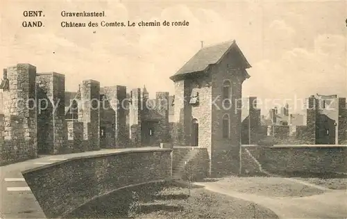 AK / Ansichtskarte Gand_Belgien Chateau des Comtes Chemin de ronde Gand Belgien