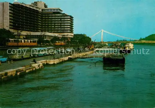 AK / Ansichtskarte Budapest Hotel Duna Inter Contienental Strassenbahn Donau Budapest