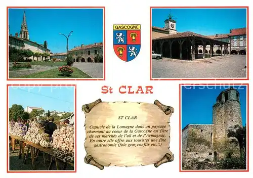 AK / Ansichtskarte Saint Clar Teilansichten Markt Ruine Saint Clar