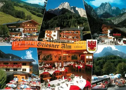 AK / Ansichtskarte Wilder_Kaiser Alpengasthaus Griesner Alm Gastraeume Terrasse Wilder Kaiser
