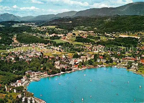 AK / Ansichtskarte Velden_Woerthersee Fliegeraufnahme mit Dobratsch und Gerlitzen Velden Woerthersee