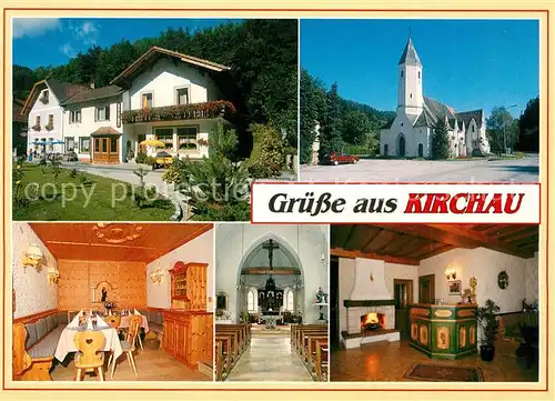 AK / Ansichtskarte Warth_Niederoesterreich Gasthof Pension Gauss Gaststube Kirche Inneres Warth_Niederoesterreich
