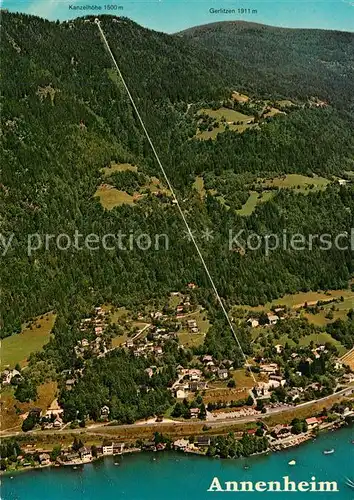 AK / Ansichtskarte Annenheim_Ossiacher_See Fliegeraufnahme mit Kanzelhoehe und Gerlitzen Annenheim_Ossiacher_See