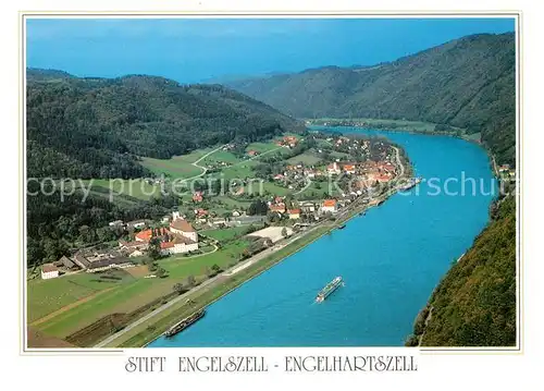 AK / Ansichtskarte Engelhartszell_Donau_Oberoesterreich Stift Engelszell Fliegeraufnahme Engelhartszell_Donau