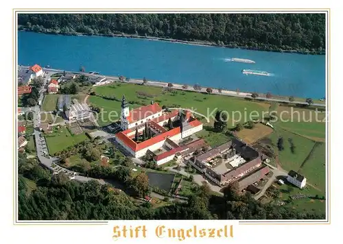 AK / Ansichtskarte Engelhartszell_Donau_Oberoesterreich Stift Engelszell Fliegeraufnahme Engelhartszell_Donau