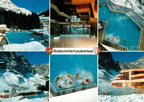 AK / Ansichtskarte Leukerbad Thermal Badecenter Sportbecken Hallenbad Freibad Luftsprudel Badecenter Leukerbad
