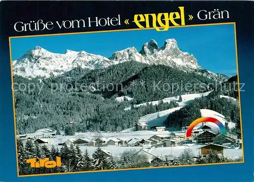 AK / Ansichtskarte Graen_Tirol Hotel Restaurant Engel Panorama Graen_Tirol