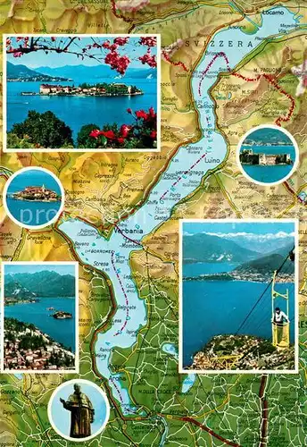 AK / Ansichtskarte Lago_Maggiore Gebietskarte Seepartien Lago Maggiore