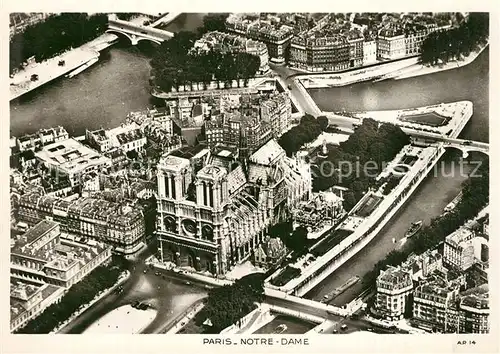 AK / Ansichtskarte Paris Notre Dame Vue aerienne Paris