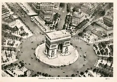 AK / Ansichtskarte Paris Arc de Triomphe Vue aerienne Paris