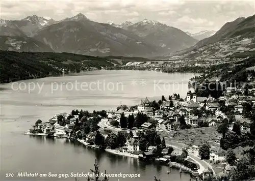 AK / Ansichtskarte Millstatt_Millstaettersee mit Salzkofel und Kreuzeckgruppe Millstatt_Millstaettersee