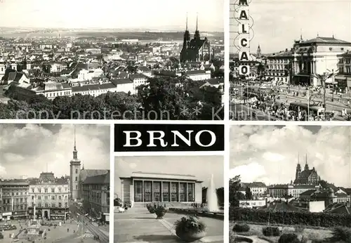 AK / Ansichtskarte Brno_Bruenn Pohled ze Spilberku Hlavni nadrazi Namsti Svobody Janackovo divadlo Brno_Bruenn