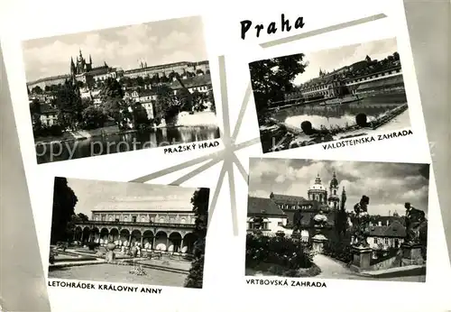 AK / Ansichtskarte Praha_Prahy_Prague Prazsky Hrad Valdstejnska Zahrada Letohradek Kralovny Anny Vrtbovska Zahrada Praha_Prahy_Prague