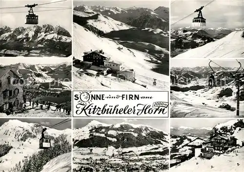 AK / Ansichtskarte Kitzbuehel_Tirol Teilansichten Panorama Seilbahnen Skilift Kitzbuehel Tirol