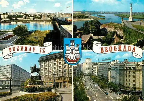 AK / Ansichtskarte Beograd_Belgrad Flusspartien Denkmaeler Beograd Belgrad