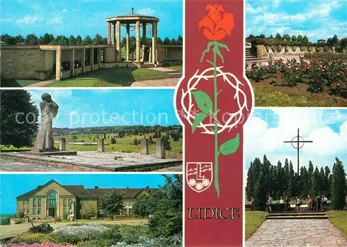 AK / Ansichtskarte Lidice Gedenkstaette Kulturhaus Massengrab Monument Lidice