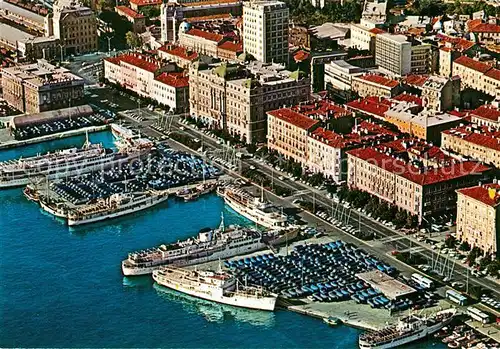 AK / Ansichtskarte Rijeka_Fiume Fliegeraufnahme mit Hafen Rijeka Fiume