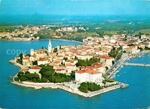 AK / Ansichtskarte Porec Fliegeraufnahme mit Hafen Porec