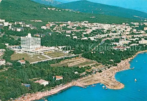 AK / Ansichtskarte Crikvenica_Kroatien Fliegeraufnahme mit Strand Crikvenica Kroatien