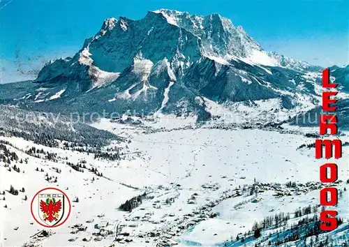 AK / Ansichtskarte Lermoos_Tirol Fliegeraufnahme mit Ehrwald und Zugspitze Lermoos Tirol