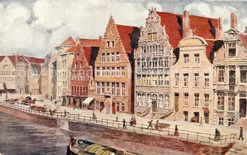 AK / Ansichtskarte Gent_Gand_Flandre De Graslei Gent_Gand_Flandre