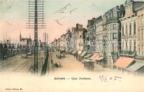 AK / Ansichtskarte Anvers_Antwerpen Quai Jordaens Anvers Antwerpen