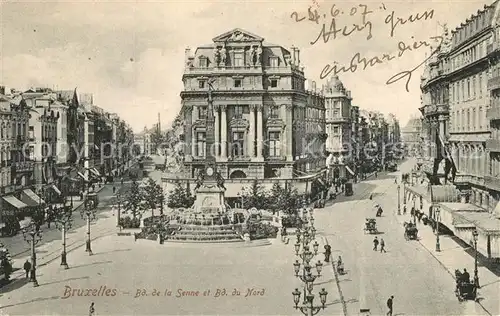 AK / Ansichtskarte Bruxelles_Bruessel Bd de la Senne et Bd du Nord Bruxelles_Bruessel