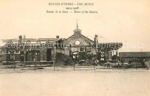 AK / Ansichtskarte Ypres_Ypern_West_Vlaanderen Ruines de la Gare Ypres_Ypern