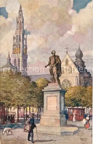 AK / Ansichtskarte Antwerpen_Anvers Standbeeld van PP Rubens Antwerpen Anvers