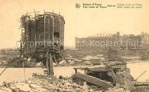 AK / Ansichtskarte Ypres_Ypern_West_Vlaanderen Ruines dYpres Chateau deau et Prison Ypres_Ypern