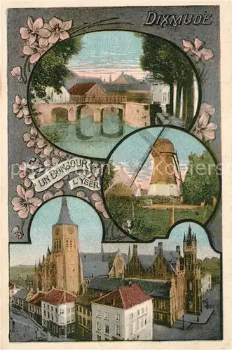 AK / Ansichtskarte Dixmude Un bonjour de lYser Vue partielle Dixmude