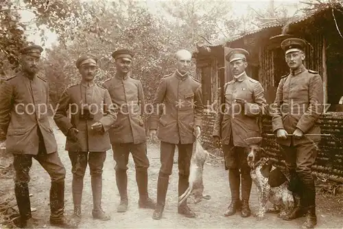 AK / Ansichtskarte Militaria_Deutschland_WK1 M?nsingen Milit?rstab Foto Jagd Minenwerfer Kompagnie 