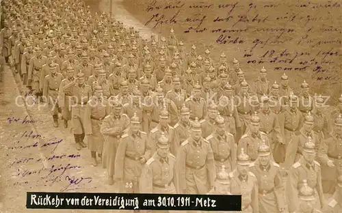 AK / Ansichtskarte 067_Regiment_IR_067_Infanterie_Metz_Moselle Vereidigung Marsch 