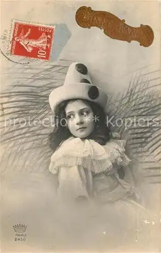AK / Ansichtskarte Kinder_Child_Enfants Fasching Hut Foto Paris Nr. 2450  