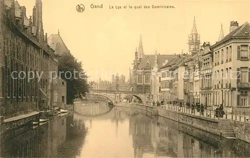 AK / Ansichtskarte Gand_Belgien La Lys Quai des Dominicains Serie 3 No 68 Gand Belgien