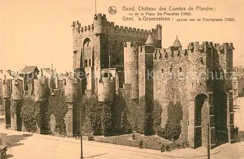 AK / Ansichtskarte Gand_Belgien Chateau des Comtes de Flandre vu de la Place Sainte Pharailde Gand Belgien