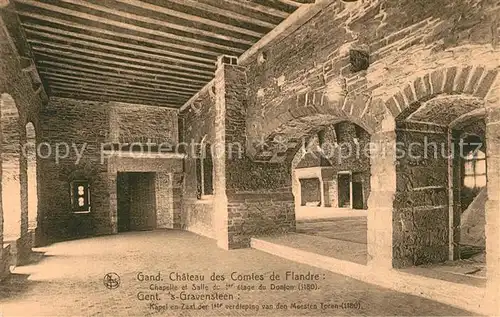 AK / Ansichtskarte Gand_Belgien Chateau des Comtes de Flandre Chapelle et Salle du Donjon Gand Belgien