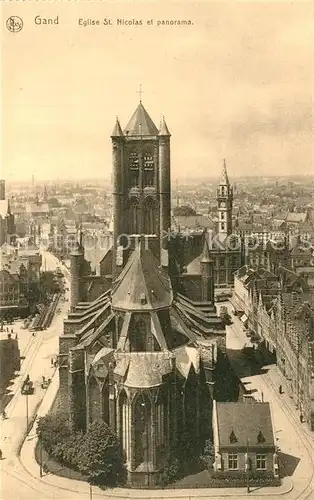 AK / Ansichtskarte Gand_Belgien Eglise Saint Nicolas et panorama Gand Belgien