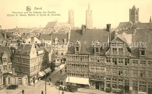 AK / Ansichtskarte Gand_Belgien Panorama pris du Chateau des Comtes Eglise Saint Bavon Beffroi Eglise Saint Nicolas Gand Belgien